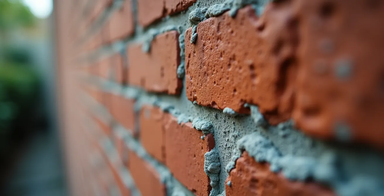 Détail technique d'une jonction entre bâti ancien et extension neuve